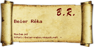 Beier Réka névjegykártya